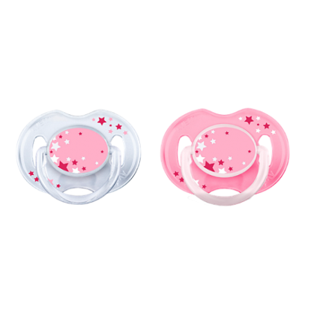 CHUPETE SILICONA PHILIPS AVENT NOCTURNO 0- 6 M ROSA 2 CHUPETES