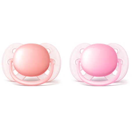 CHUPETE SILICONA PHILIPS AVENT ULTRASOFT LISOS 0 - 6 M 2 U NIÑA