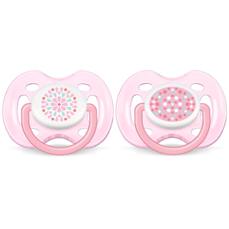 CHUPETE SILICONA PHILIPS AVENT VENTILADO 0- 6 M NIÑA DECORADO 2 CHUPETES