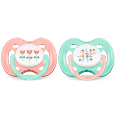 CHUPETE SILICONA PHILIPS AVENT VENTILADO 0- 6 M NIÑA 2 CHUPETES DECORADOS