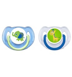 CHUPETE SILICONA PHILIPS AVENT DECORADOS 6- 18 M 2 CHUPETES COLOR