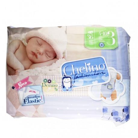 PAÑAL INFANTIL CHELINO FASHION & LOVE T- 3 (4 - 10 KG) 36 PAÑALES