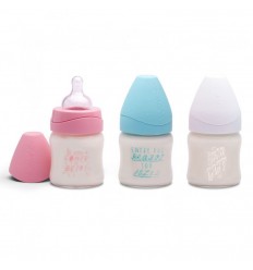 BIBERON VIDRIO BOCA ANCHA TETINA REDONDA SUAVINE 120 ML