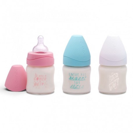 BIBERON VIDRIO BOCA ANCHA TETINA REDONDA SUAVINE 120 ML
