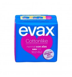 COMPRESAS TOCOLOGICAS EVAX COTTONLIKE NORMAL CON ALAS 16 COMPRESAS