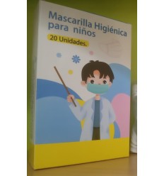 MASCARILLA HIGIENICA 3CPS NIÑOS AZUL 20U
