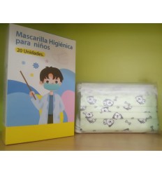 MASCARILLA HIGIENICA 3CPS NIÑOS VERD 20U
