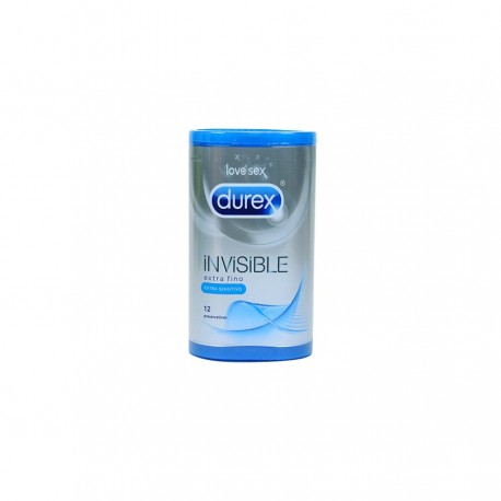DUREX INVISIBLE EXTRA FINO EXTRA SENSITIVO PRESE 12 U