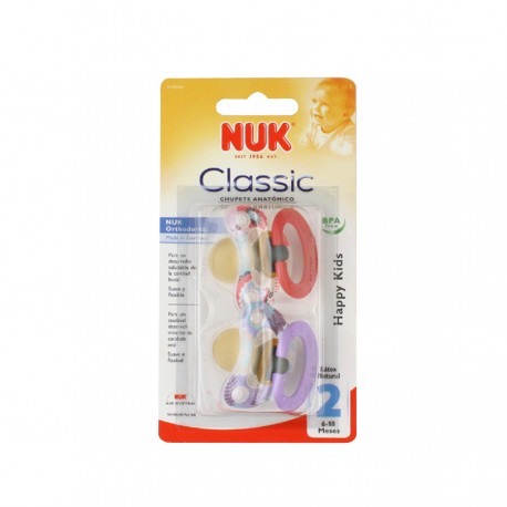 CHUPETE NUK T2 DIA SURTIDO 2 UNIDADES
