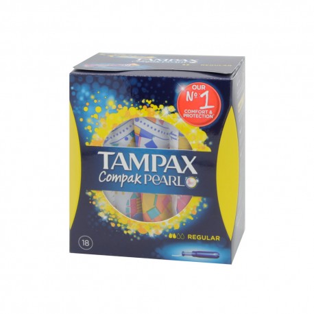 TAMPAX COMPAK PEARL TAMPON 100ALGODON REGULAR 18 U