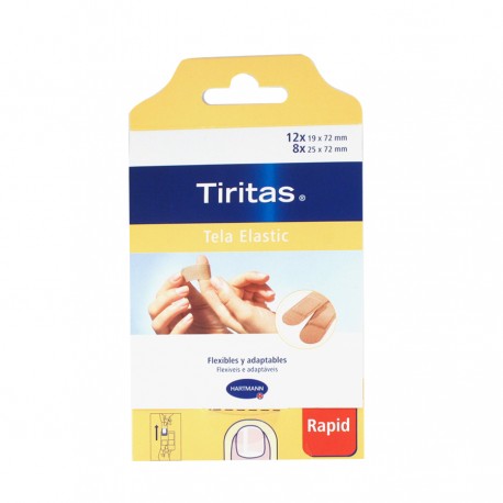 TIRITAS ELASTIC RAPID APOSITO ADHESIVO TEXTIL 20 U