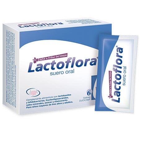 LACTOFLORA SUERO ORAL 6 SOBRES DUOCAM SABOR FRUTAS DEL BOSQUE